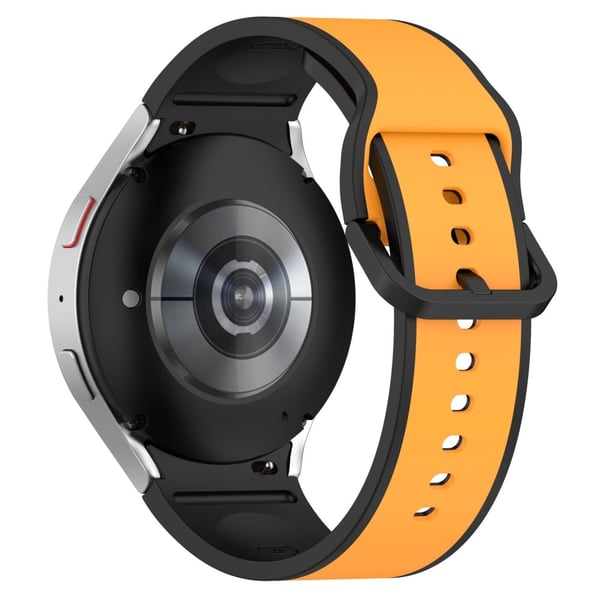 KALEBOL Dual Color Silicone Strap Samsung Galaxy Watch7 / Watch FE 40mm / Watch6 / Watch 5 Watch Band - Yellow+Black