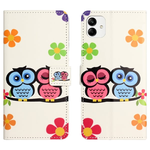 Wallet Phone Case Motorola Moto G54 5G Case Pattern Printing Vegan Leather Flip Phone Cover - Couple Owls