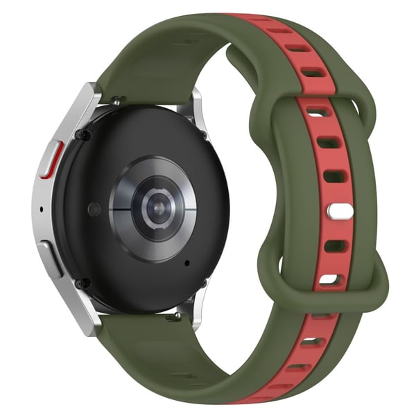 KALEBOL 20mm Dual Color Silicone Strap Samsung Galaxy Watch6 Classic 47mm / 43mm / Huawei Watch GT 3 Pro 43mm Watch Band - Army Green