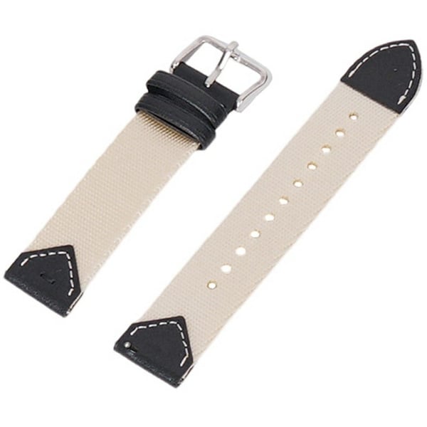 KALEBOL Huawei Watch GT 5 41mm Watch Strap Nylon + Leather Adjustable Wrist Band - Black + Starlight