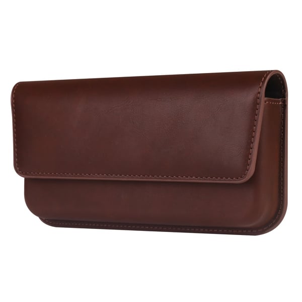 Pouch Holder 6.7 - 6.9 Inch Phone Large Flap Horizontal Double Magnetic Phone Waist Bag - Coffee