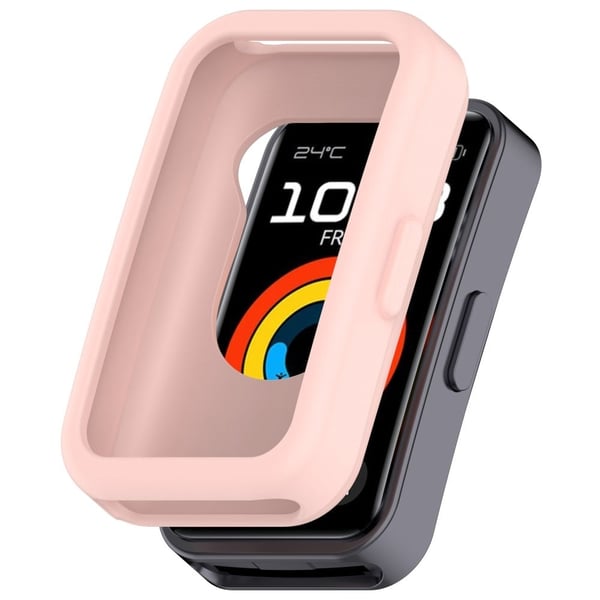 Huawei Band 9 / Band 8 Watch Case Soft Silicone Hollow Watch Frame Cover - Pink