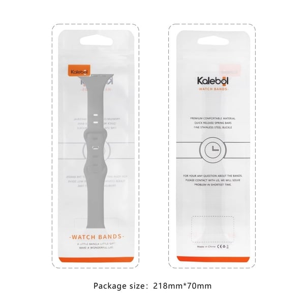 KALEBOL Silicone Strap Apple Watch Series 10 42mm Butterfly Buckle Watch Band - Black + Orange