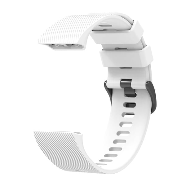 Silicone Strap Garmin Forerunner 35 / 30 Adjustable Watch Band with Black Buckle - White