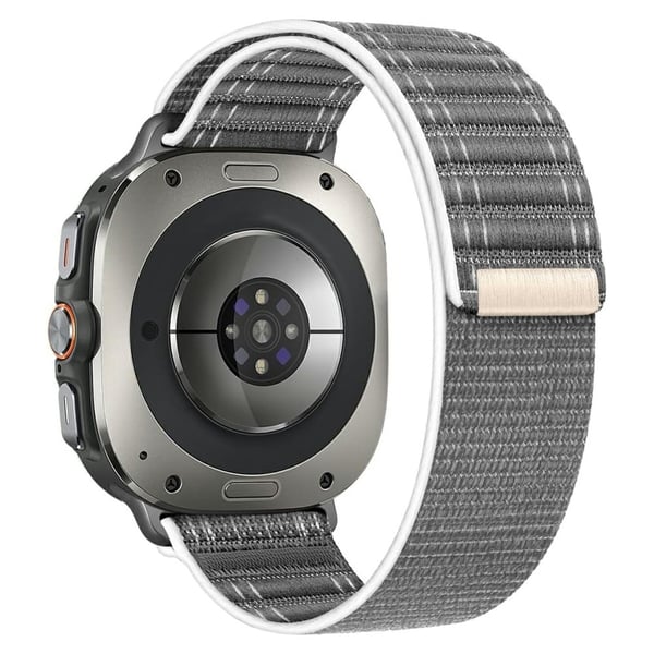KALEBOL Samsung Galaxy Watch Ultra 47mm Nylon klockarmband Magic Tape Wave armband - Grå