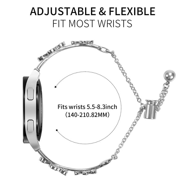 Misfit Vapor Watchband Heart Clover Decor Silver Zinc Alloy Metal Strap