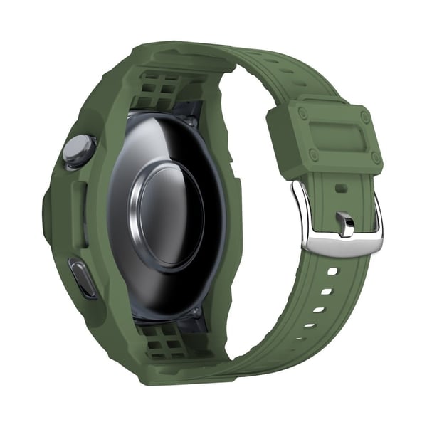 Huawei Watch GT 5 46mm / GT 4 46mm Fleksibel urrem integreret med Anti Drop Watch Case - Militærgrøn