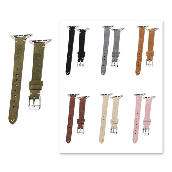 Watch Band Apple Watch Series 10 46mm Genuine Cow Leather Simple Matte Strap - Brown