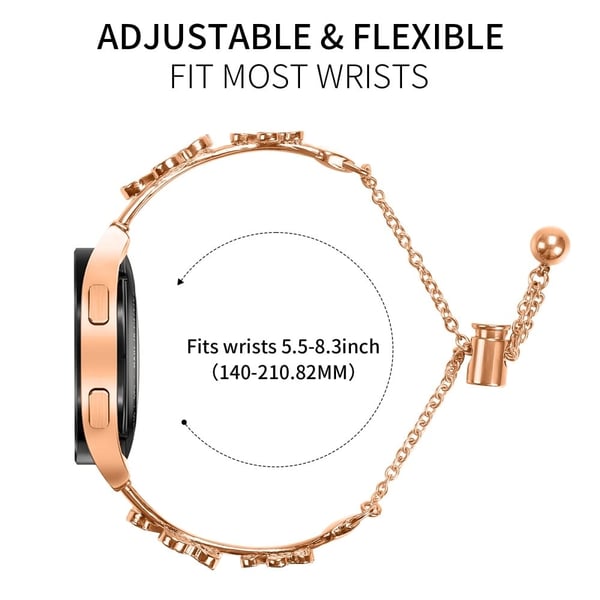 Gabb Watch 3 Watchband Heart Clover Decor Zinc Alloy Metal Strap - Rose Gold