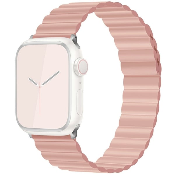 KALEBOL Magnetic Watch Band Apple Watch Series 10 42mm Silicone Adjustable Strap - Pink