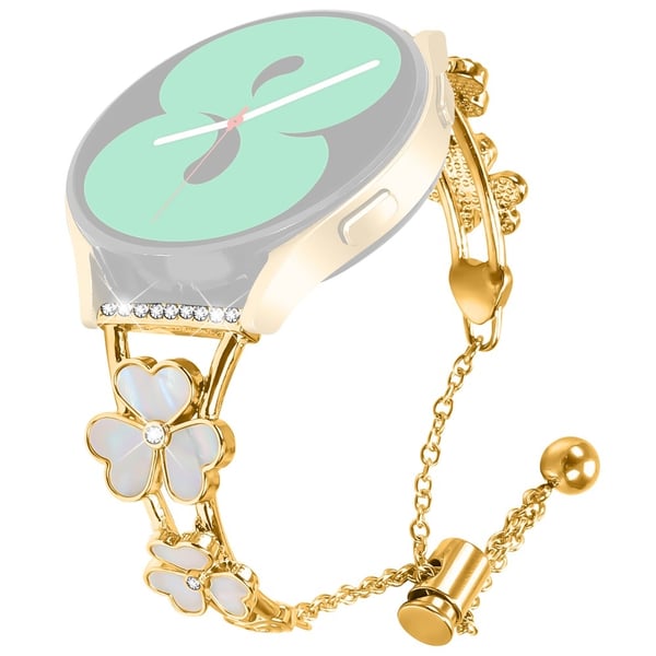 Samsung Galaxy Watch Active Metal Strap Heart Clover Decor Watchband Zinc Alloy - Gold
