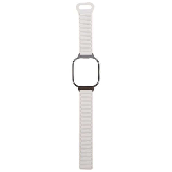 Xiaomi Redmi Watch 5 / 4 Metal Black Frame Integrated Magnetic Silicone Watch Band - White+Orange