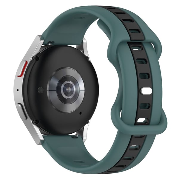 KALEBOL 20mm Dual Color Silicone Strap Samsung Galaxy Watch6 Classic 47mm / 43mm / Huawei Watch GT 3 Pro 43mm Watch Band - Olive Green+Black