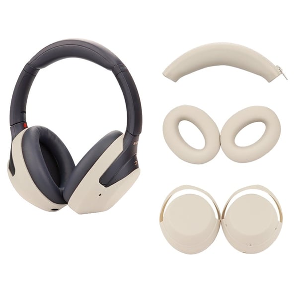 Sony WH-1000XM3 / WH-1000XM4 Silicone Case Set with Headband Cover Headphone Protective Earpads Caps - Beige