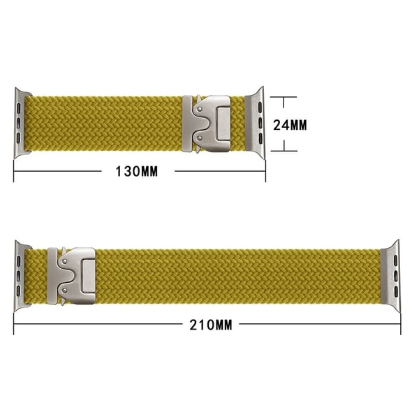 Braided Strap Apple Watch Series 10 46mm Watch Band 24mm Parachute Buckle - Midnight Blue