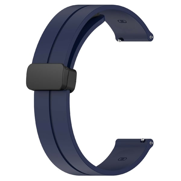 KALEBOL 20mm Magnetic Buckle Strap Samsung Galaxy Watch6 Classic 47mm / 43mm / Huawei Watch GT 3 Pro 43mm Silicone Watch Band - Midnight Blue