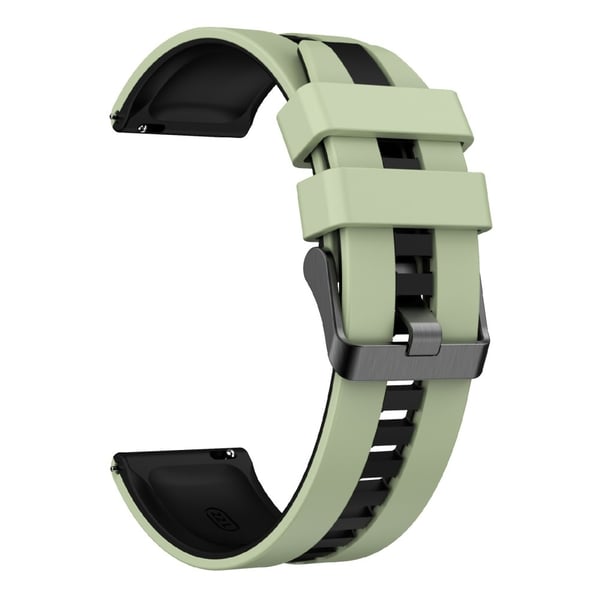 KALEBOL 22mm Dual Color Silicone Strap Samsung Galaxy Watch3 45mm / Huawei Watch GT 5 46mm / GT 5 Pro 46mm Watch Band - Mint Green+Black