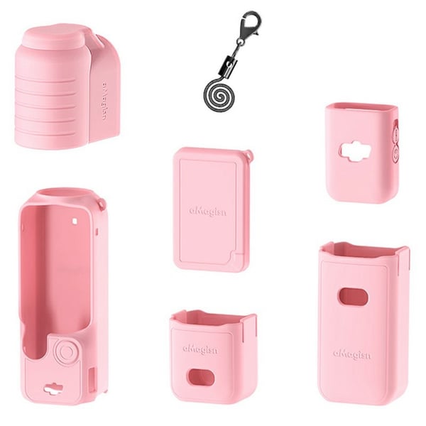 AMAGISN DJI Osmo Pocket 3 Silicone Protective Case Lens Cap Gimbal Guard Accessory - Pink AMAGISN DJI Osmo Pocket 3 Silicone Protective Case Lens Cap Gimbal Guard Accessory - Pink