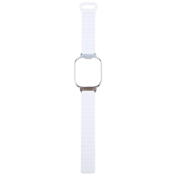 Xiaomi Redmi Watch 5 / 4 Metal Silver Frame Integrated Magnetic Silicone Watch Band - Ceramic White