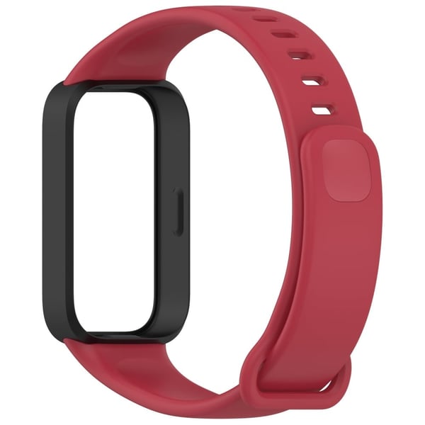 Xiaomi Smart Band 9 Active / Redmi Band 3 Soft Silicone Integrated Wristband Watch Case - Black+Red