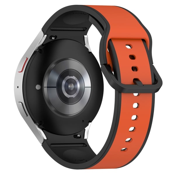 KALEBOL Dual Color Silicone Strap Samsung Galaxy Watch7 / Watch FE 40mm / Watch6 / Watch 5 Watch Band - Orange+Black