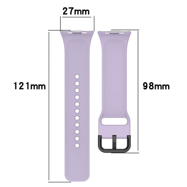 Silicone Strap Xiaomi Redmi Watch 5 Esim / Watch 5 / Watch 4 / Smart Band 9 Pro / 8 Pro Black Buckle Watchband - Purple