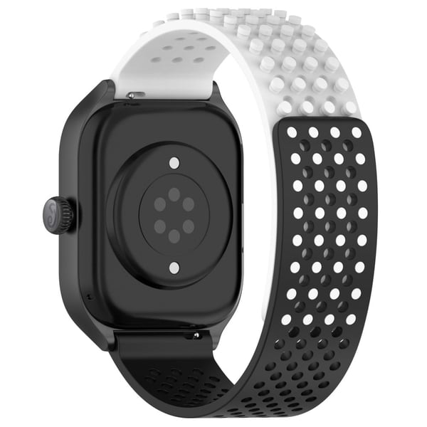 KALEBOL 20mm Silicone Strap Samsung Galaxy Watch6 Classic 47mm / 43mm / Huawei Watch GT 3 Pro 43mm Flat Push Type Watch Band - White+Black