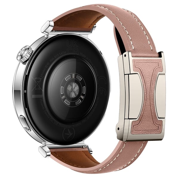 22mm Genuine Cow Leather Strap Huawei Watch GT 5 Pro 46mm / GT 5 46mm / GT 4 46mm Flat Texture Magnetic Buckle Watch Band - Smoky Purple