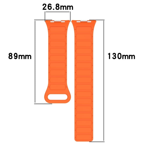 Xiaomi Redmi Watch 5 Replacement Silicone Watch Band Reverse Buckle Magnetic Wrist Strap - Starlight+Orange