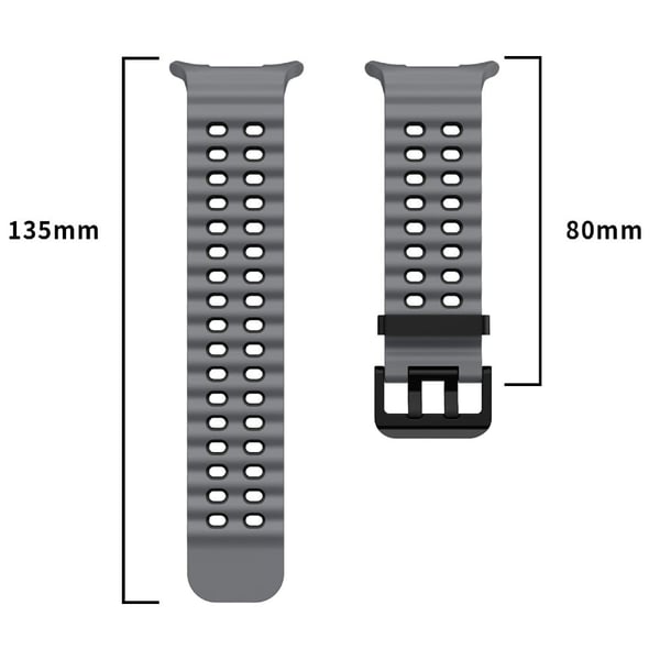 Samsung Galaxy Watch Ultra 47mm silikoniranneke kaksivärinen korvaava kellohihna - Musta + Oranssi