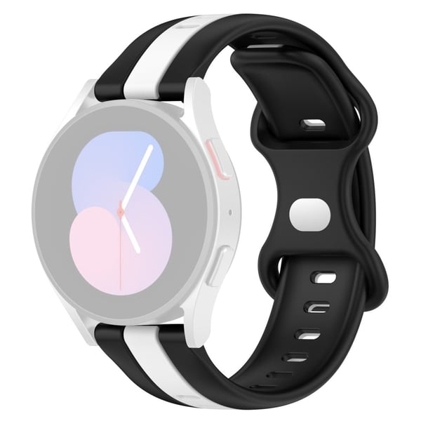 KALEBOL 22mm Dual Color Silicone Strap Samsung Galaxy Watch3 45mm / Huawei Watch GT 5 46mm / GT 5 Pro 46mm Watch Band - Black+White