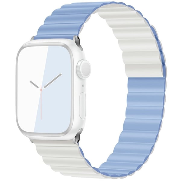 KALEBOL Magnetic Watch Band Apple Watch Series 10 42mm Silicone Adjustable Strap - Blue Grey White