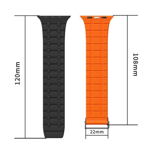 Magnetic Watch Band Apple Watch Series 10 46mm Replacement Silicone Strap - Black