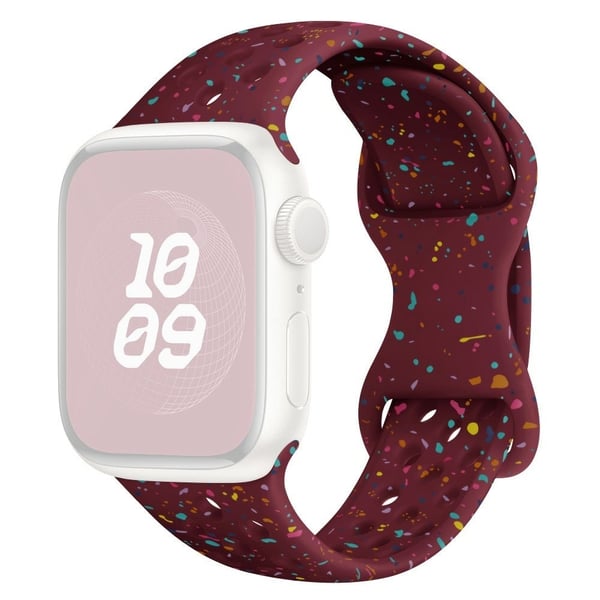 KALEBOL 22mm Silicone Strap Samsung Galaxy Watch3 45mm / Watch 46mm / Huawei Watch GT 5 / 5 Pro Butterfly Clasp Watch Band - Wine Red