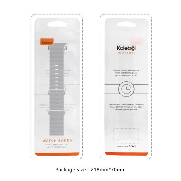 KALEBOL Ocean Silicone Band Apple Watch Series 10 42mm Breathable Soft Watch Strap - Orange