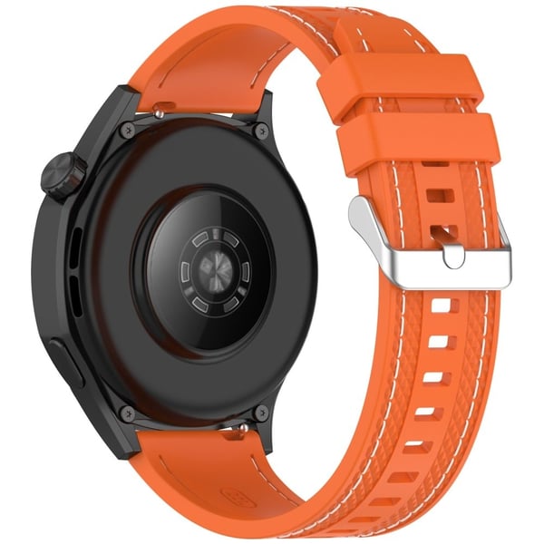 Huawei Watch GT 5 46mm / GT 4 46mm Silicone Watch Band Stitched Design 22mm Width Wrist Strap - Orange