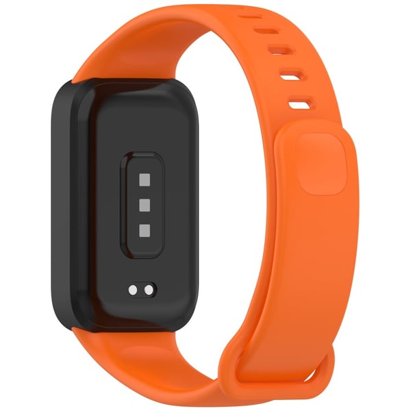 Xiaomi Smart Band 9 Active / Redmi Band 3 Blød silikone integreret armbåndsurkasse - Sort + Orange