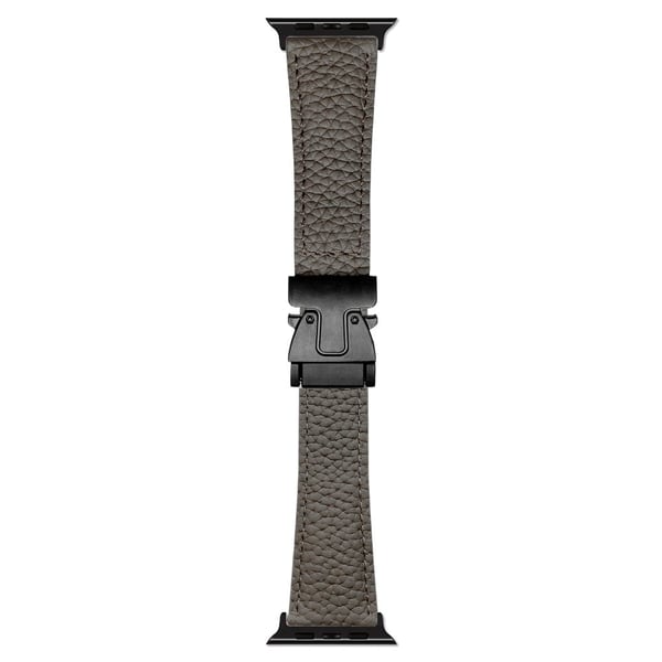 Ægte okselæderrem Apple Watch Series 10 46mm Magnetisk Buckle Watch Band - Grå