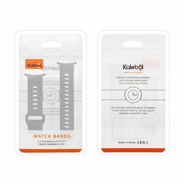 KALEBOL Samsung Galaxy Watch Ultra 47mm Silicone Watch Band Wave Sport Wrist Strap - Light Grey