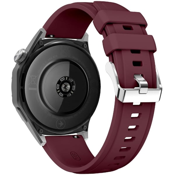 KALEBOL 22mm Silicone Watch Strap Samsung Galaxy Watch3 45mm / Huawei Watch GT 5 46mm / GT 5 Pro 46mm Wrist Band - Wine Red