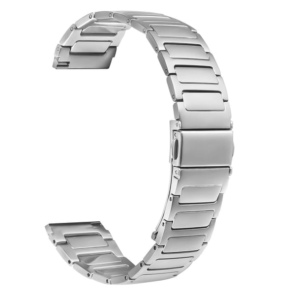 Garmin Forerunner 255 Music Watch Band Silver Stainless Steel Metal Watch Strap