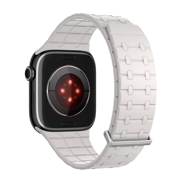 KALEBOL Magnetic Watch Band Apple Watch Series 10 46mm Silicone Strap - Starlight