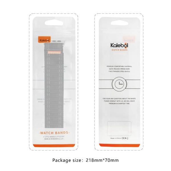KALEBOL Nylon Watch Strap Apple Watch Series 10 46mm Wave Texture Band - Mørkeblå