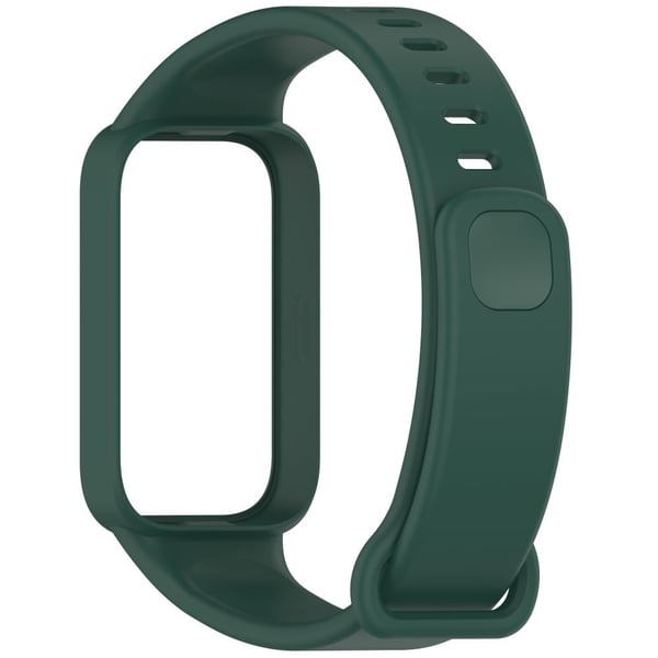 Silikonearmbånd med etui Xiaomi Smart Band 9 Active / Redmi Band 3 Smartwatch udskiftningsrem - Midnatsgrøn