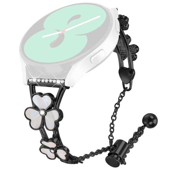 Garmin Vivoactive 3 / 3 Music Watchband Heart Clover Decor Zinc Alloy Metal Strap - Black