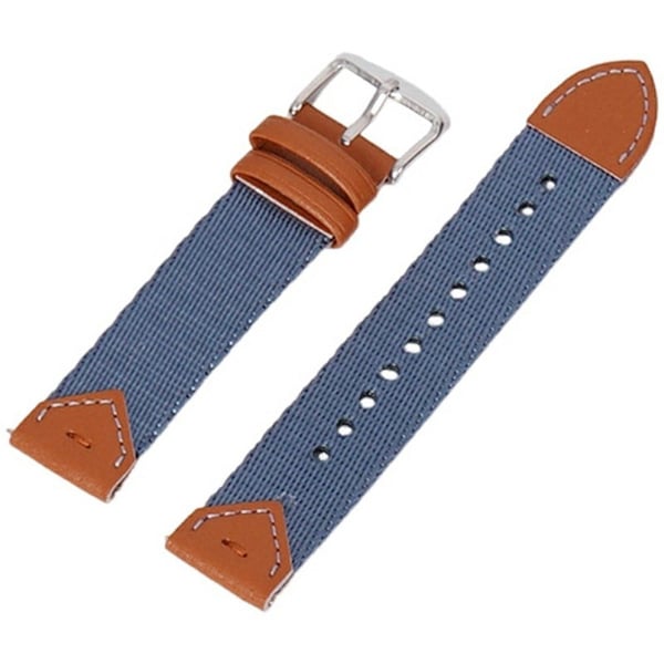 KALEBOL Huawei Watch GT 5 41mm Watch Strap Nylon + Leather Adjustable Wrist Band - Light Brown + Blue