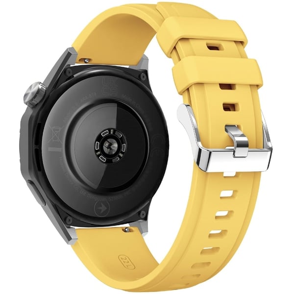KALEBOL 22mm Silicone Watch Strap Samsung Galaxy Watch3 45mm / Huawei Watch GT 5 46mm / GT 5 Pro 46mm Wrist Band - Yellow