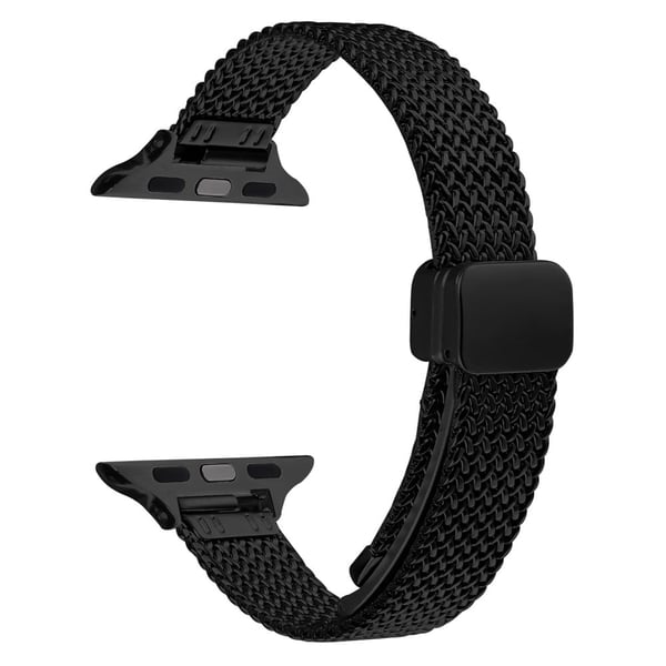 Milanese Watch Strap Apple Watch Series 10 42mm Herringbone Stainless Steel Black Wrist Band