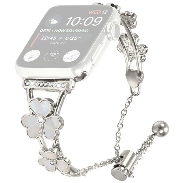 Watchband Apple Watch Series 10 46mm Heart Clover Zinc Alloy Metal Strap - Starlight
