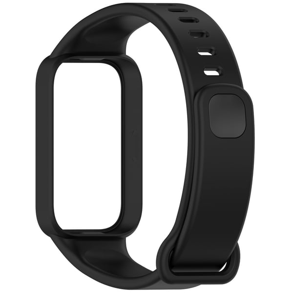 Silicone Band with Case Xiaomi Smart Band 9 Active / Redmi Band 3 Smartwatch Replacement Strap - Black